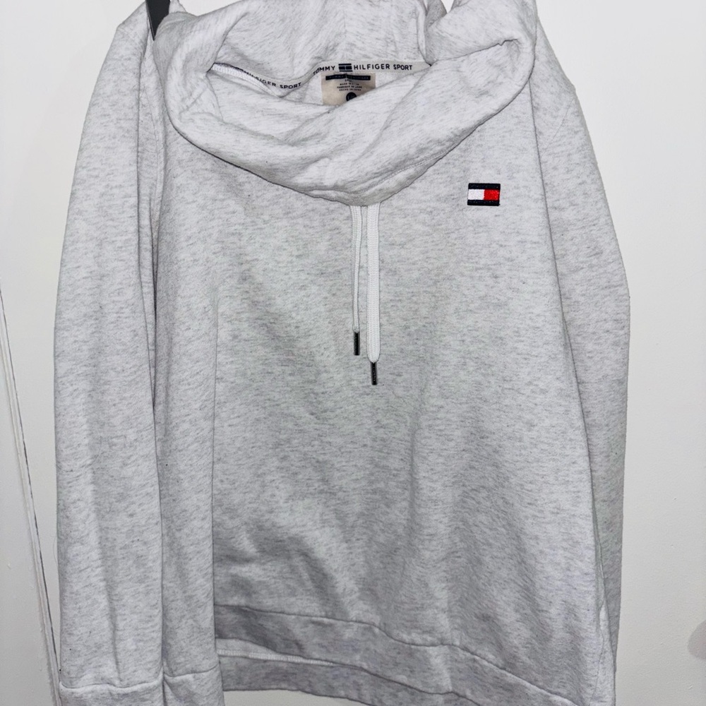 Tommy Hilfiger Women Cowl Neck Gray Sweater Pullover Top Sweat Shirt - Picture 1 of 3